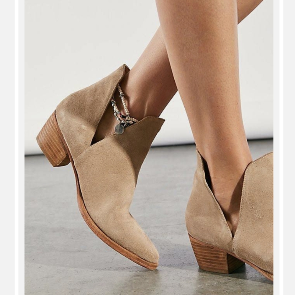 Free People | NWOT Charm Double V Suede Leather Ankle Booties